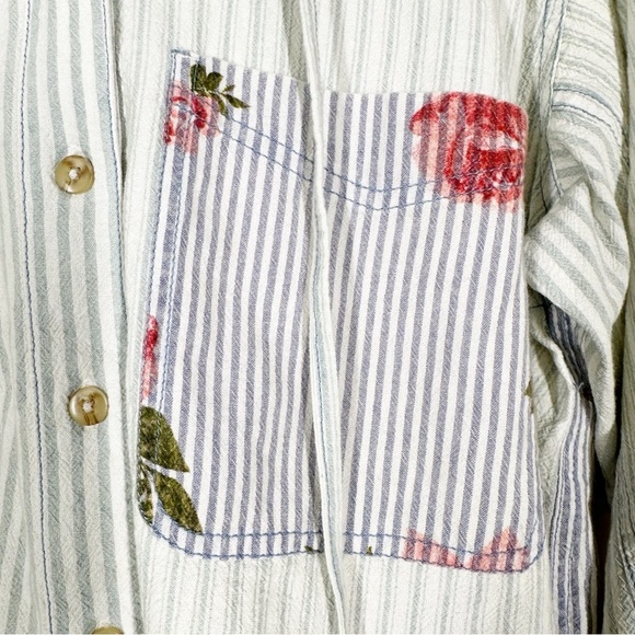 NEW Free People We The Free About To Slide Floral Button Down Shirt XS - Picture 9 of 13